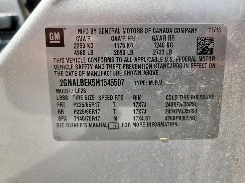 2GNALBEK5H1545507 - 2017 CHEVROLET EQUINOX LS 银色 照片 14