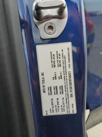 5YJ3E1EB7KF442471 - 2019 TESLA MODEL 3 BLUE photo 12