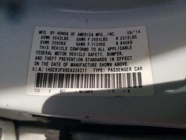 1HGCR3F89EA038377 - 2014 HONDA ACCORD EXL WHITE photo 12