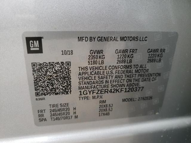 1GYFZER42KF120377 - 2019 CADILLAC XT4 SPORT SILVER photo 13