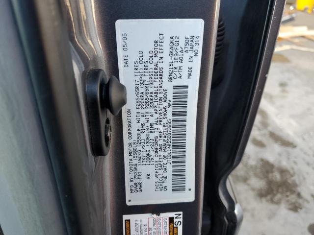 JTEBU14R550073685 - 2005 TOYOTA 4RUNNER SR5 Boz foto 13