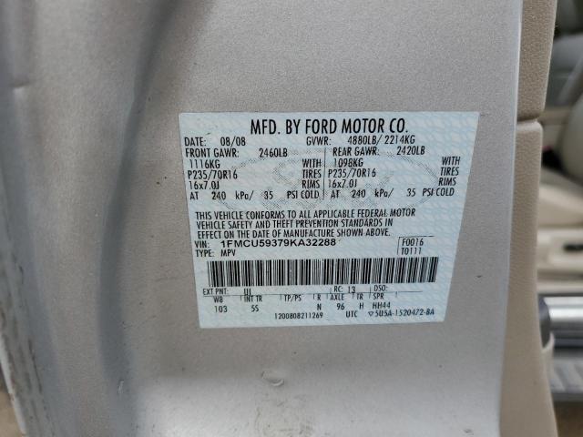 1FMCU59379KA32288 - 2009 FORD ESCAPE HYBRID ვერცხლისფერი ფოტო 13