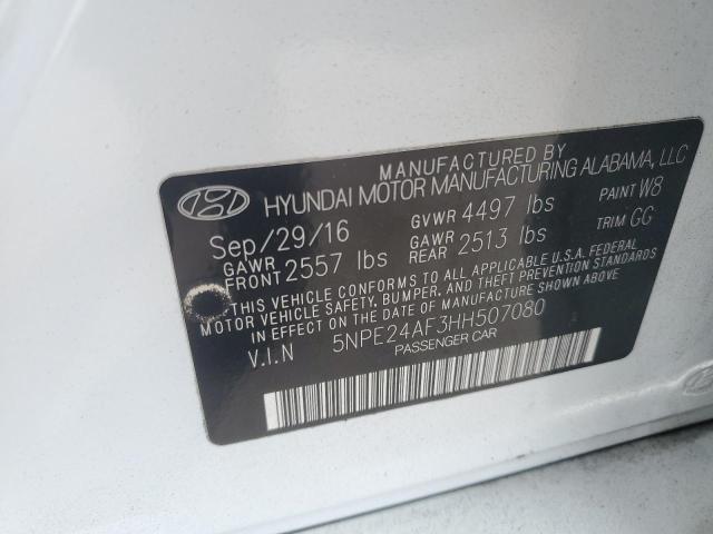 5NPE24AF3HH507080 - 2017 HYUNDAI SONATA SE WHITE photo 12