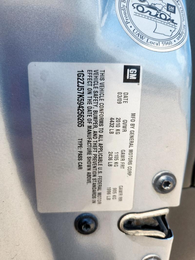 1G2ZJ57K594256265 - 2009 PONTIAC G6 GRAY photo 13