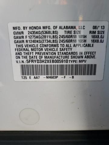 5FRYD3H2XEB005910 - 2014 ACURA MDX Білий фото 13