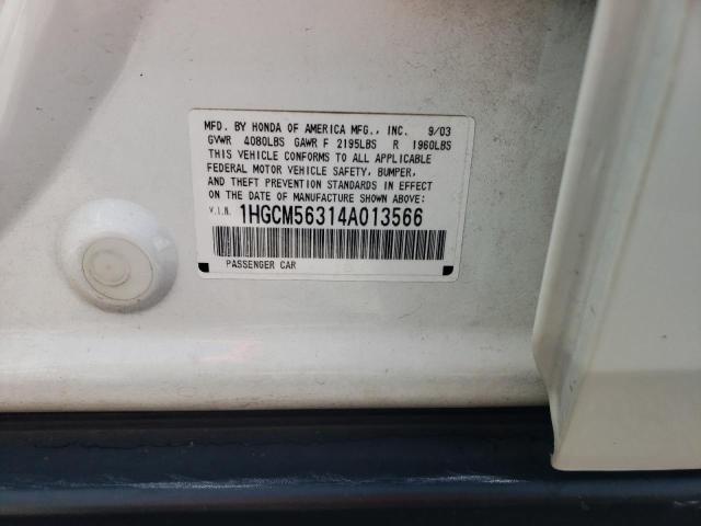 1HGCM56314A013566 - 2004 HONDA ACCORD LX Ağ foto 12