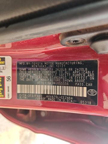 4T1C11BK9NU055556 - 2022 TOYOTA CAMRY LE MAROON photo 12