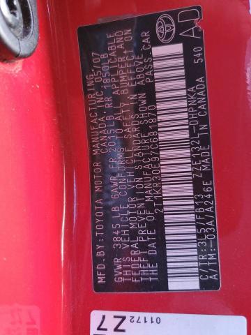 2T1KR30E97C681870 - 2007 TOYOTA COROLLA MA XR RED photo 12