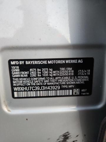 WBXHU7C39J3H43929 - 2018 BMW X1 SDRIVE28I SILVER photo 12