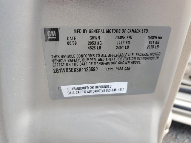 2G1WB5EK3A1123690 - 2010 CHEVROLET IMPALA LT 米色 照片 12