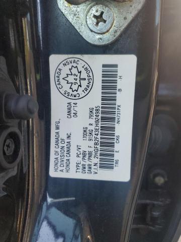 2HGFB2F43EH024985 - 2014 HONDA CIVIC LX BLACK photo 12