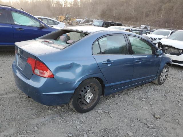 2HGFA165X6H518347 - 2006 HONDA CIVIC LX BLUE photo 3