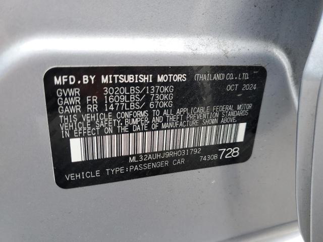 ML32AUHJ9RH031792 - 2024 MITSUBISHI MIRAGE ES Gümüş foto 14