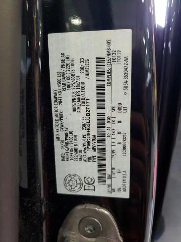 1FMCU9H63LUB27171 - 2020 FORD ESCAPE SEL BLACK photo 13