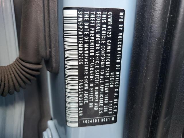 3VW5P7AT7EM807765 - 2014 VOLKSWAGEN BEETLE ლურჯი ფოტო 12