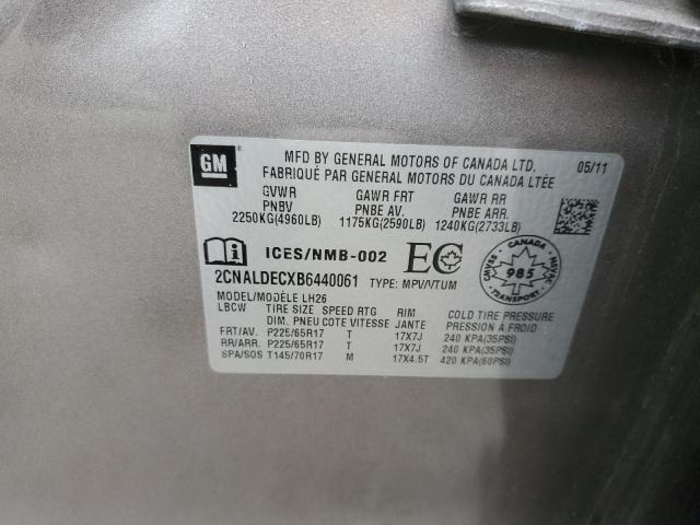 2CNALDECXB6440061 - 2011 CHEVROLET EQUINOX LT BROWN photo 13