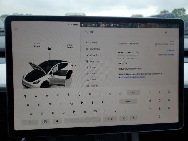 7SAYGDEE9PF889292 - 2023 TESLA MODEL Y أبيض صورة 9