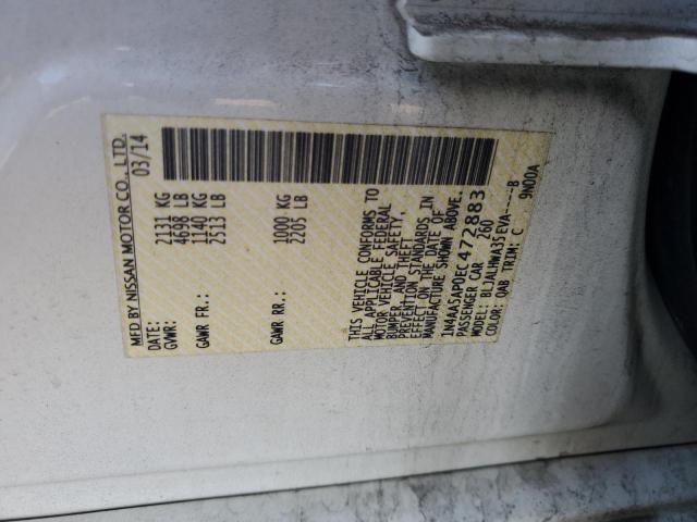 1N4AA5AP0EC472883 - 2014 NISSAN MAXIMA S WHITE photo 12