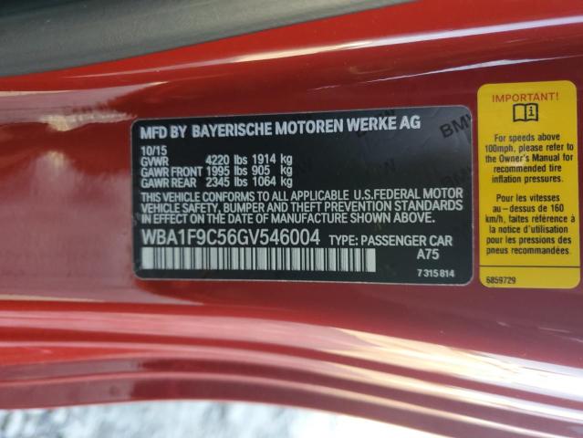 WBA1F9C56GV546004 - 2016 BMW 228 I SULEV RED photo 12