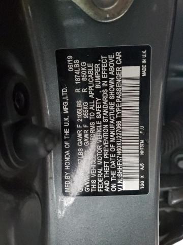 SHHFK7H60KU227066 - 2019 HONDA CIVIC EX GRAY photo 13