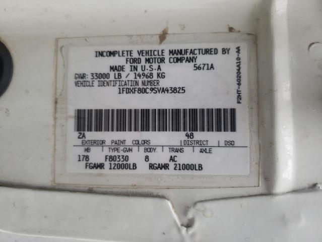 1FDXF80C9SVA43825 - 1995 FORD F800 WHITE photo 10