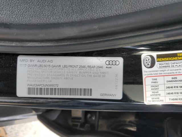 WAUC8AFC9JN065072 - 2018 AUDI A6 PREMIUM BLACK photo 12