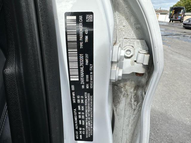 ZARFANAN4L7632001 - 2020 ALFA ROMEO GIULIA WHITE photo 10