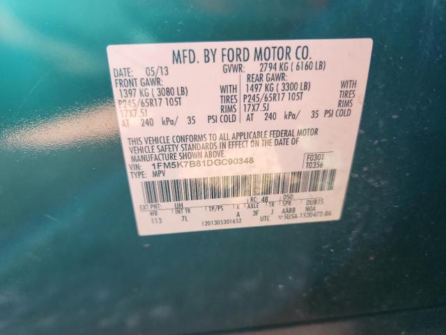 1FM5K7B81DGC90348 - 2013 FORD EXPLORER Qara foto 14