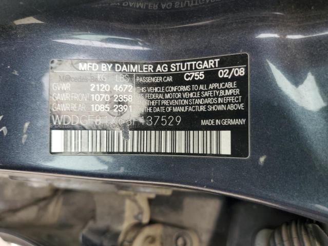 WDDGF81X68F137529 - 2008 MERCEDES-BENZ C 300 4MATIC GRAY photo 12
