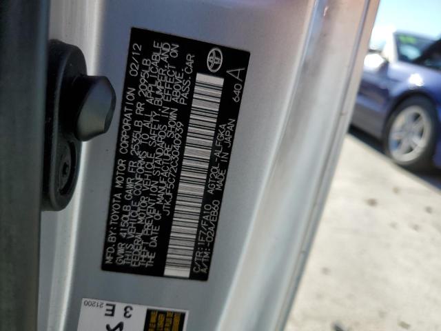 JTKJF5C72C3040939 - 2012 TOYOTA SCION TC 银色 照片 12