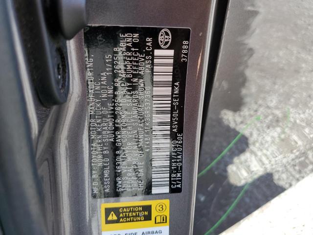 4T4BF1FK3GR537360 - 2016 TOYOTA CAMRY LE GRAY photo 12