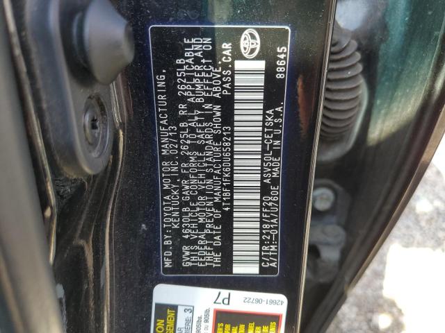 4T1BF1FK6DU658213 - 2013 TOYOTA CAMRY L შავი ფოტო 12