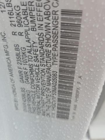 1HGCV1F53MA025063 - 2021 HONDA ACCORD EXL WHITE photo 13