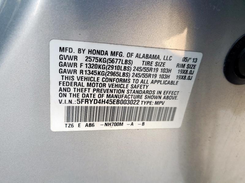 5FRYD4H45EB003022 - 2014 ACURA MDX TECHNOLOGY Srebrny zdjęcie 12