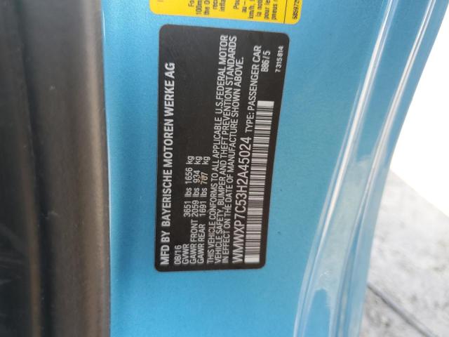 WMWXP7C53H2A45024 - 2017 MINI COOPER S 蓝色 照片 12