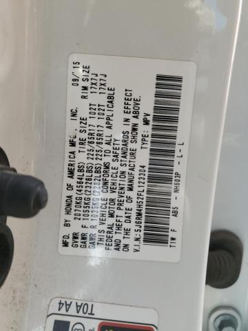 5J6RM4H52FL123304 - 2015 HONDA CR-V EX WHITE photo 13