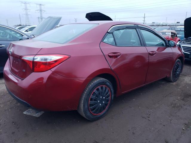 2T1BURHE8FC416555 - 2015 TOYOTA COROLLA L RED photo 3