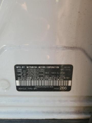 JA4AD2A33GZ051828 - 2016 MITSUBISHI OUTLANDER ES WHITE photo 13