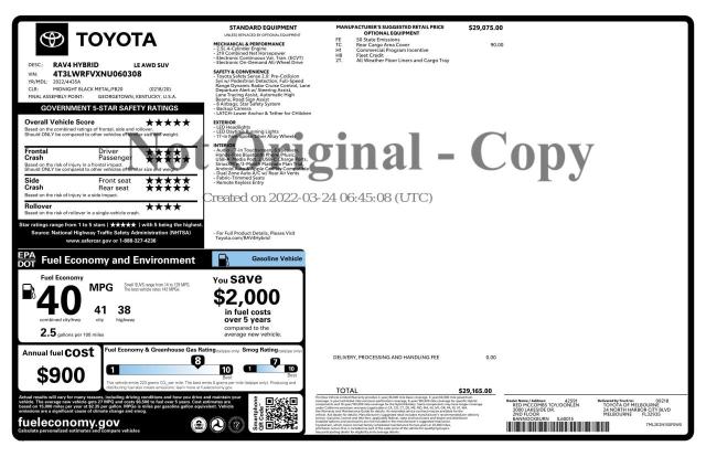 4T3LWRFVXNU060308 - 2022 TOYOTA RAV4 LE Qara foto 10