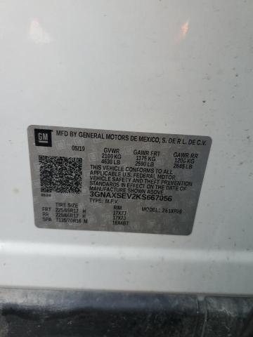 3GNAXSEV2KS667056 - 2019 CHEVROLET EQUINOX LS WHITE photo 13
