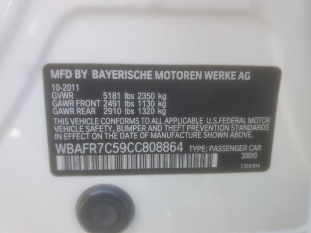 WBAFR7C59CC808864 - 2012 BMW 535 I WHITE photo 12