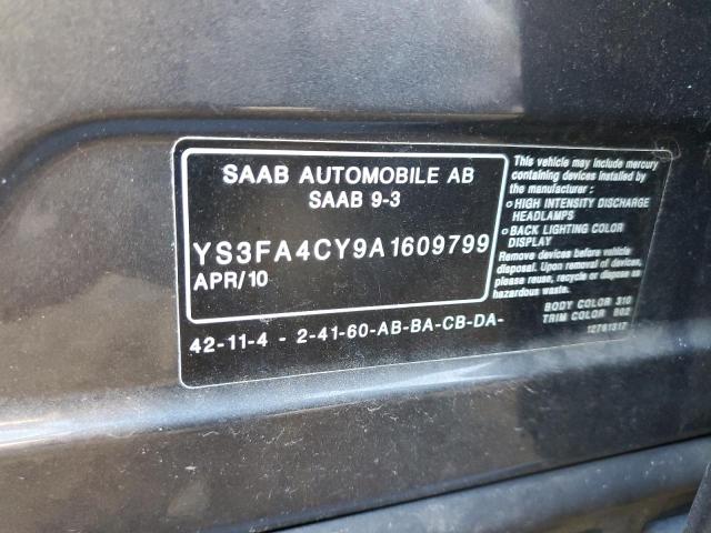 YS3FA4CY9A1609799 - 2010 SAAB 9-3 2.0T GRAY photo 12