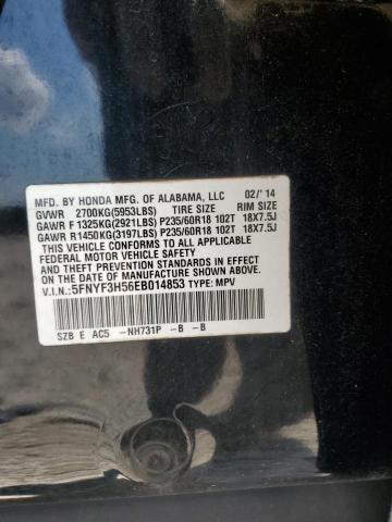 5FNYF3H56EB014853 - 2014 HONDA PILOT EXL 黑色 照片 13