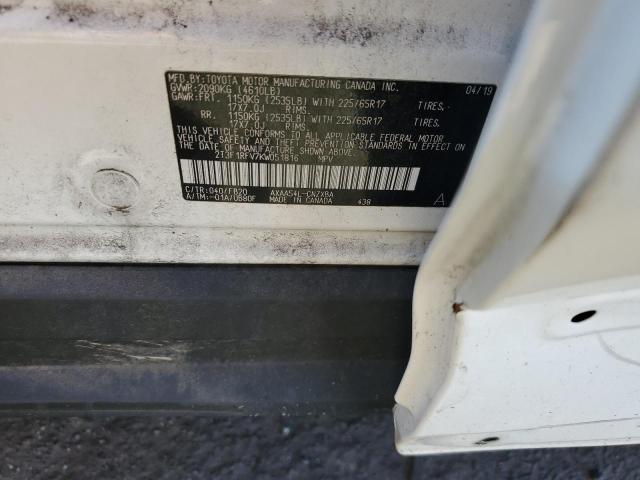 2T3F1RFV7KW051816 - 2019 TOYOTA RAV4 LE Ağ foto 13