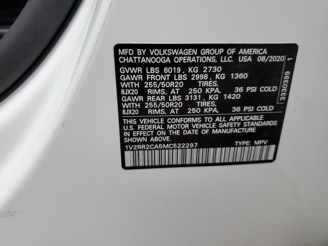1V2RR2CA5MC522297 - 2021 VOLKSWAGEN ATLAS SE أبيض صورة 14