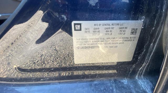 1G1JA5SH3F4207770 - 2015 CHEVROLET SONIC LS 黑色 照片 10