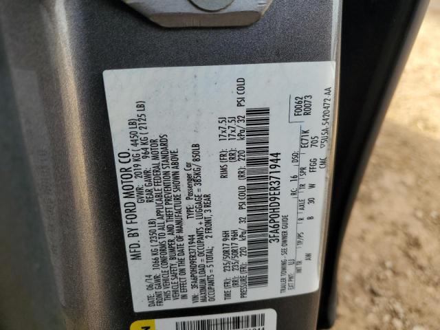 3FA6P0HD9ER371944 - 2014 FORD FUSION SE GRAY photo 12