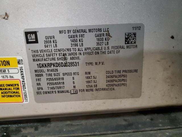 1GKKRPKD6DJ128531 - 2013 GMC ACADIA SLE SILVER photo 12