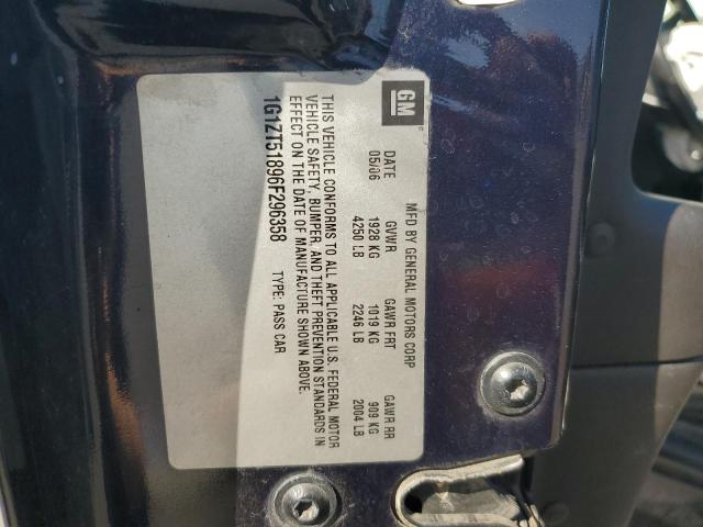 1G1ZT51896F296358 - 2006 CHEVROLET MALIBU LT BLUE photo 12