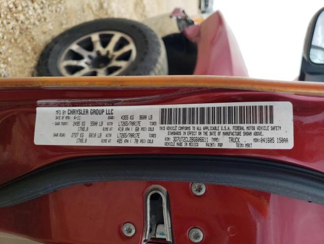 3D7UT2CL2BG606611 - 2011 DODGE RAM 2500 RED photo 12